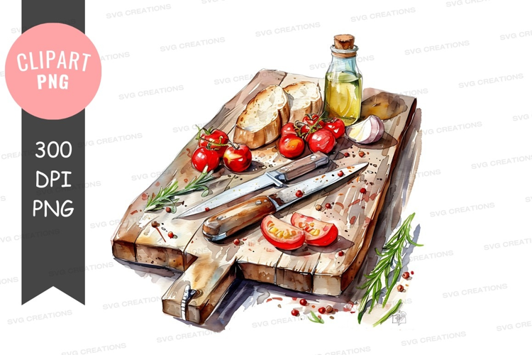 Fresh ingredients on a cutting board