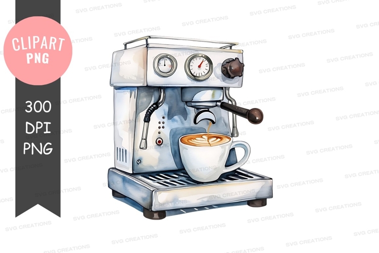 Modern espresso machine with latte art
