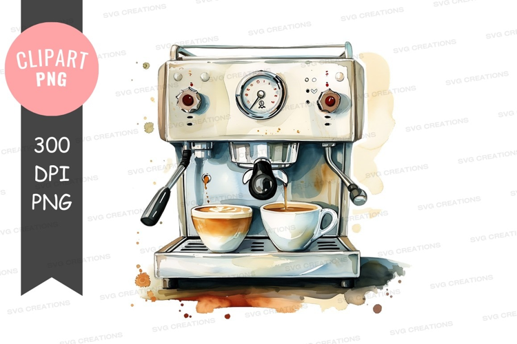 Modern espresso machine with coffee
