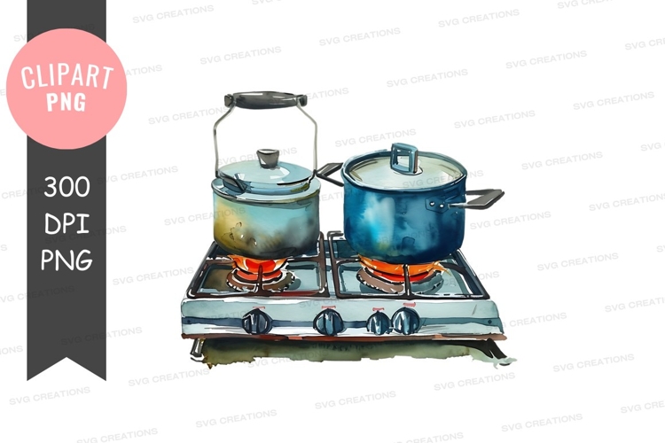 Portable camping stove with cooking pots