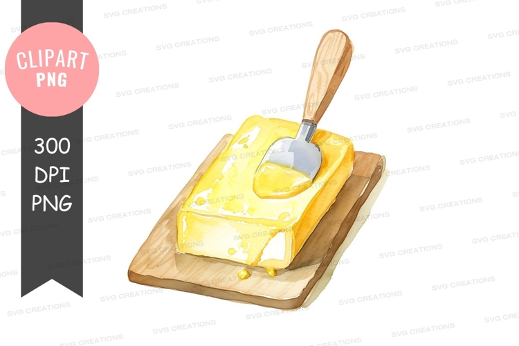 Butter on a wooden board