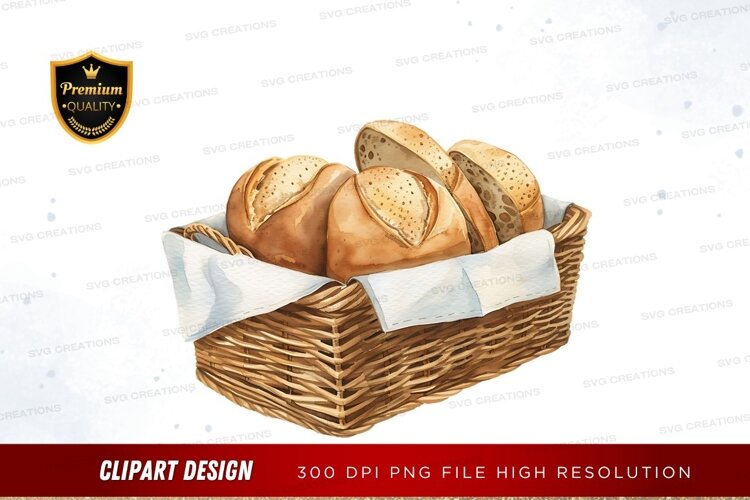 Basket of fresh bread example image 1