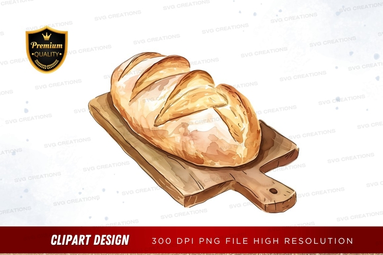 Freshly baked bread on a wooden board