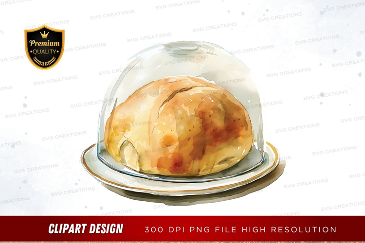 Delicious pastry under a glass dome