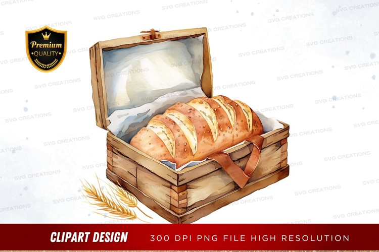 Freshly baked bread in a wooden basket