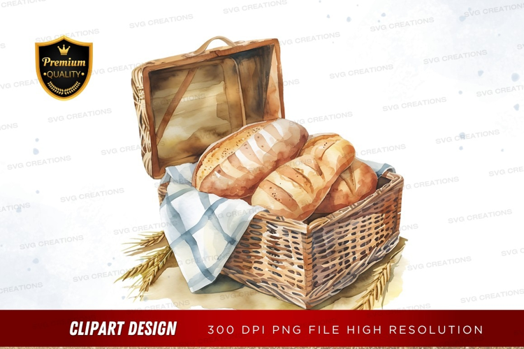 Picnic basket with bread