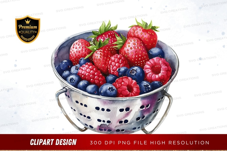 Fresh berries in a colander