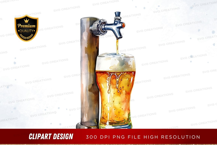 Pouring beer from tap