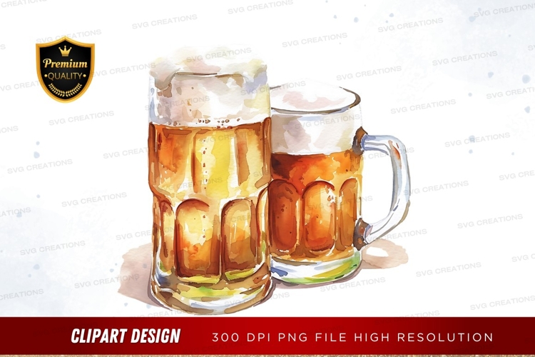 Two mugs of beer