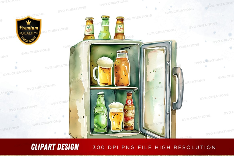 Open beer mini fridge