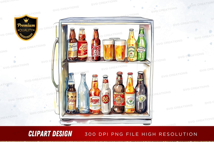 Assorted beer bottles and glasses on a shelf