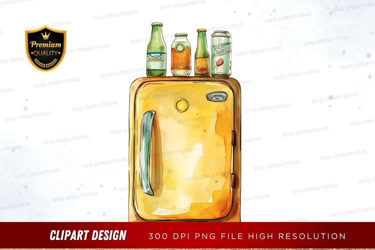 Mini fridge with beverages