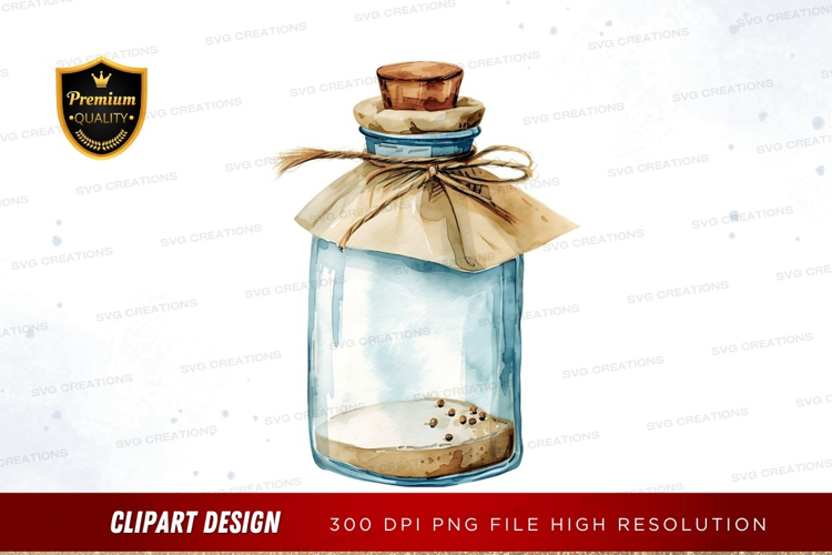 Vintage glass jar with cork stopper and twine