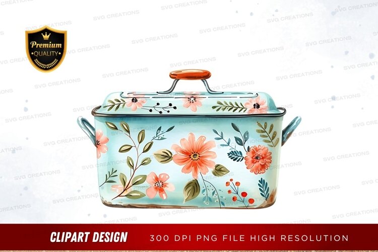 Floral patterned casserole dish example image 1