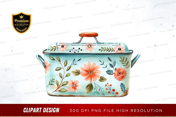 Floral patterned casserole dish
