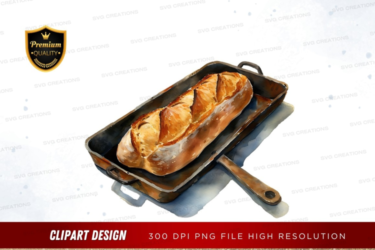 Freshly baked bread in a pan