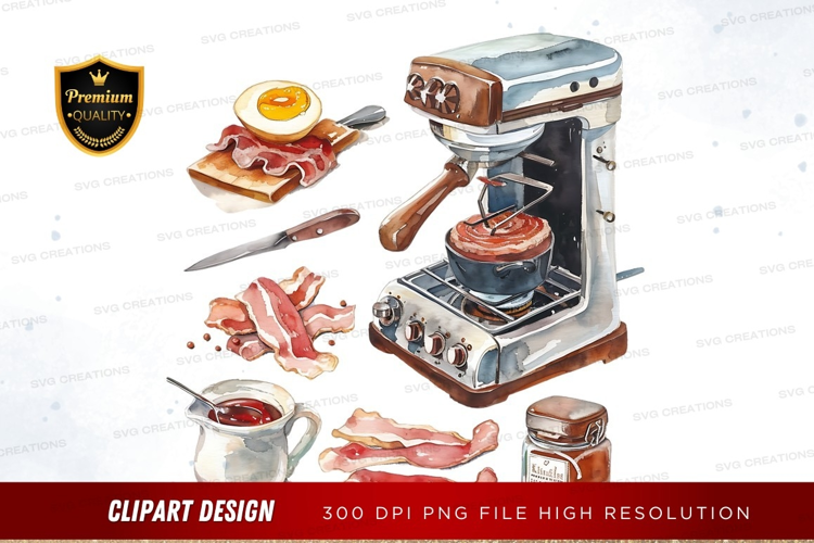 Breakfast time with coffee machine