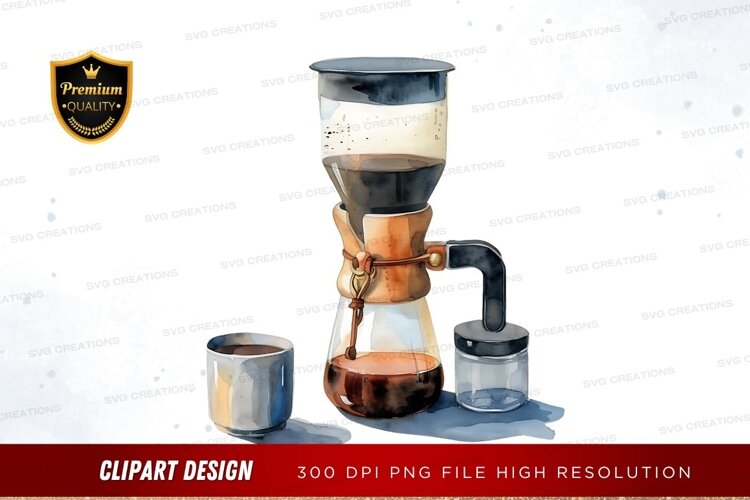 Watercolor coffee maker example image 1