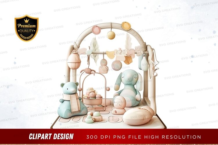 Baby activity gym with toys example image 1