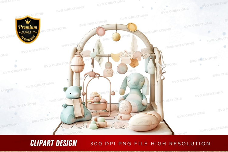 Baby activity gym with toys