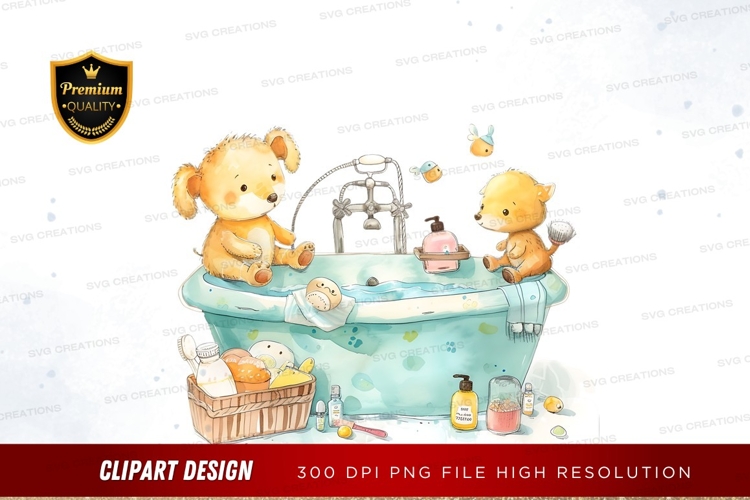 Bath time fun for stuffed animals