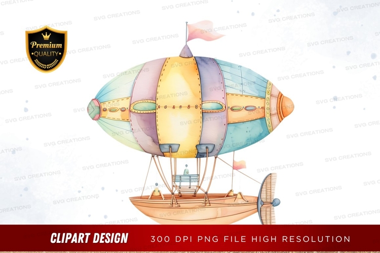 Colorful hot air balloon clipart png