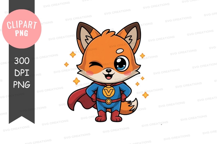 Superhero fox clipart png