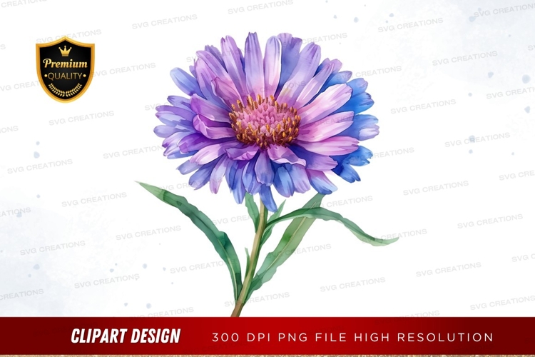 Purple Flower Clipart Image 3
