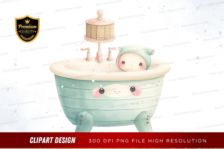 Bath time with a cake