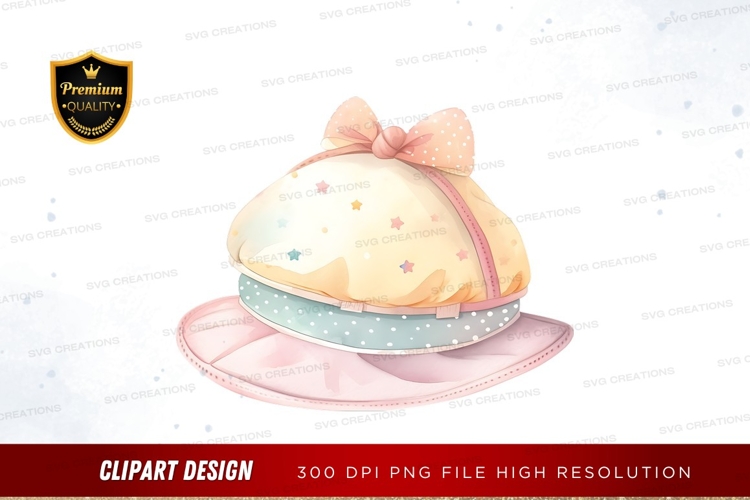 Pastel colored hat with stars and bow
