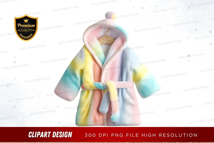 Pastel rainbow hooded robe