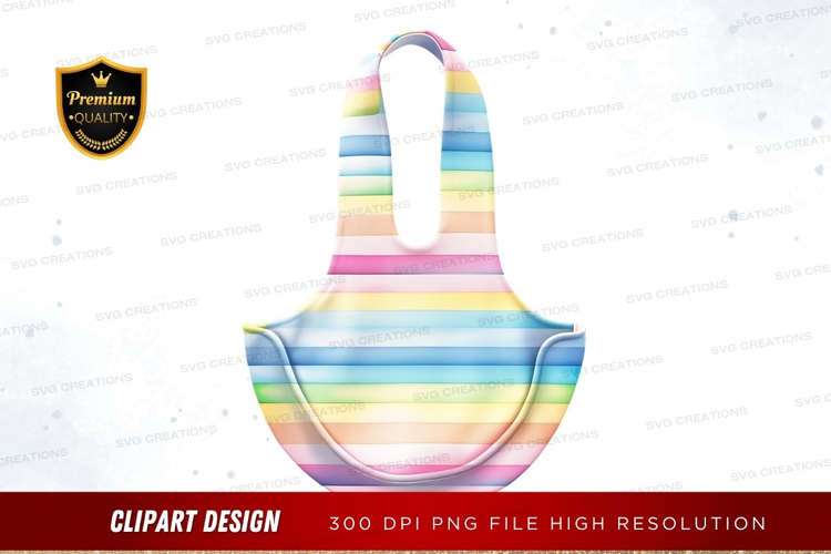 Rainbow striped tote bag