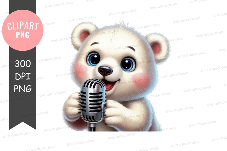Singing polar bear clipart png