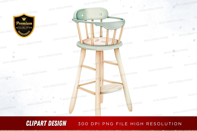 Modern wooden high chair