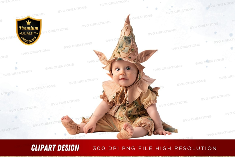 Baby in elf costume