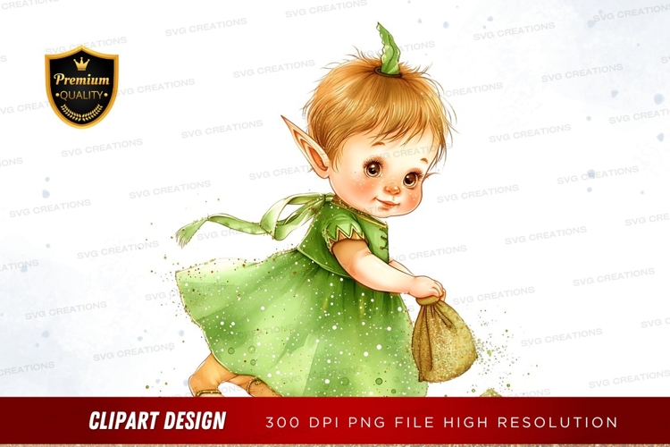 Whimsical fairy with green dress