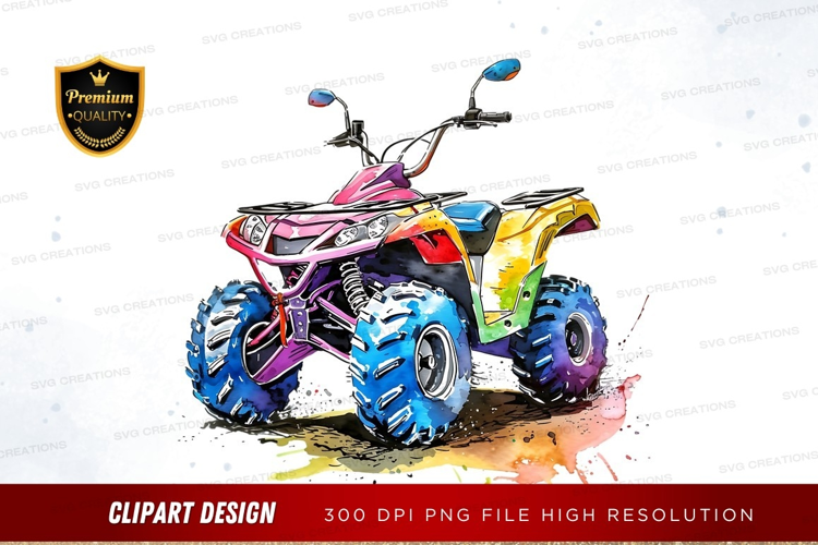 Colorful off-road atv