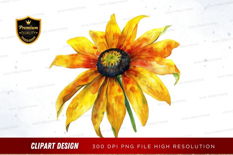Yellow Flower Clipart Image 9