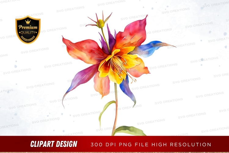 Vibrant watercolor flower