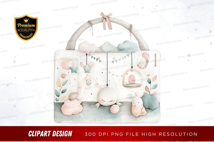 Nursery mobile with pastel animals
