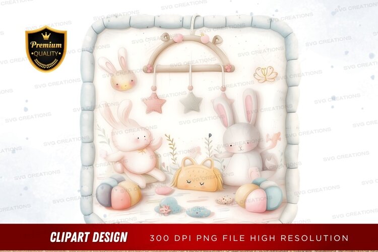 Playful bunnies in a nursery setting example image 1