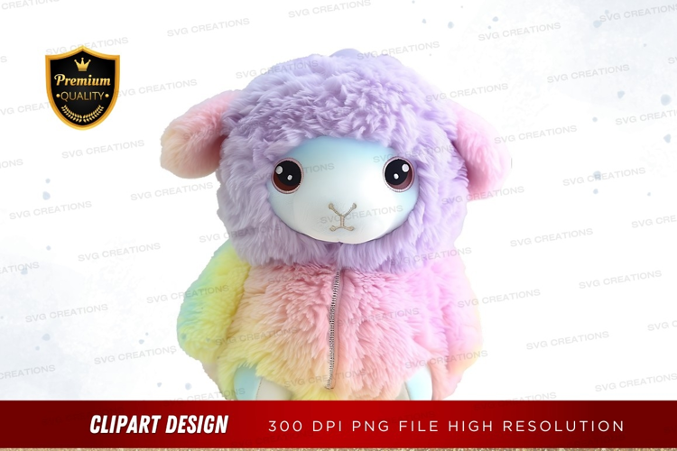 Cute pastel lamb plush toy