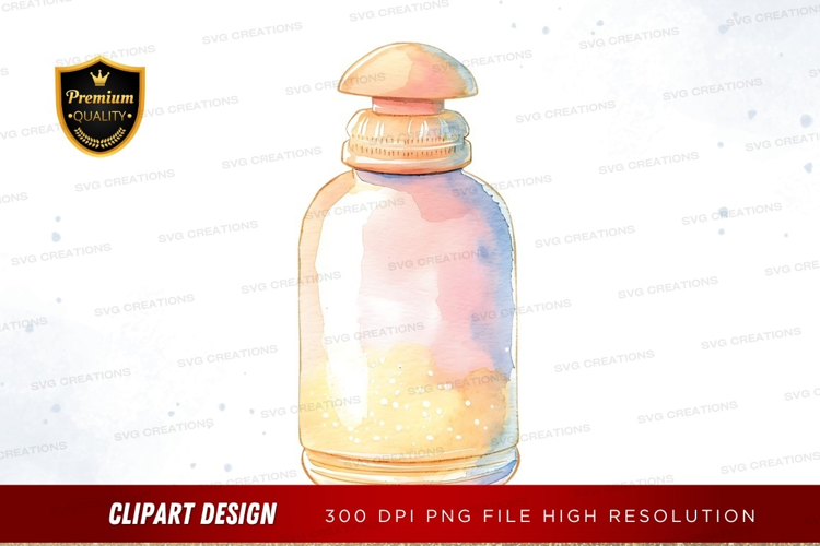 Watercolor perfume bottle