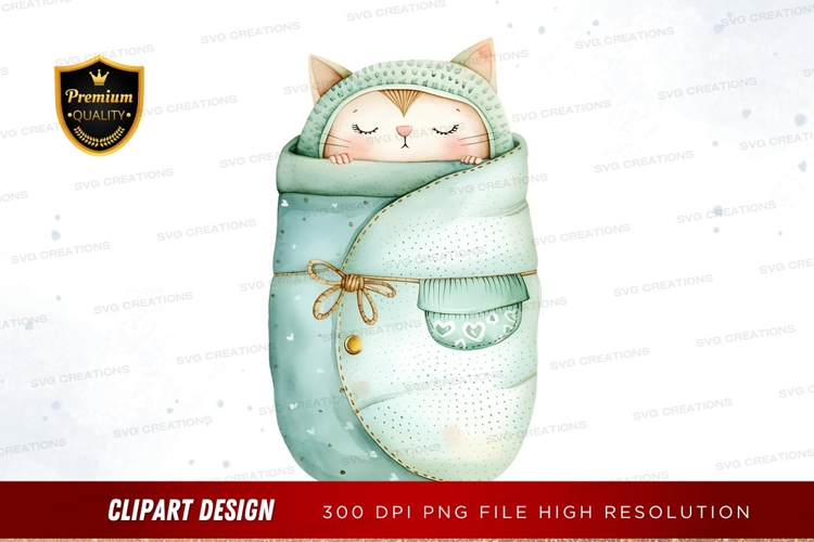Cozy cat in a blanket