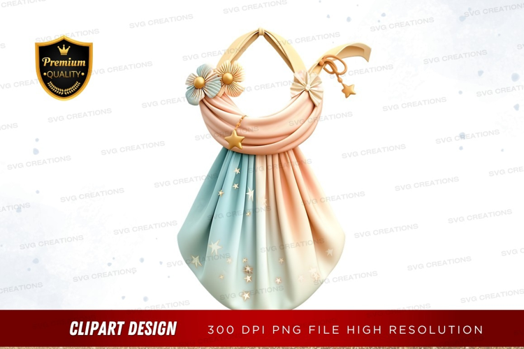 Dreamy pastel handbag with stars and flowers