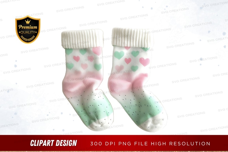 Colorful heart pattern baby socks