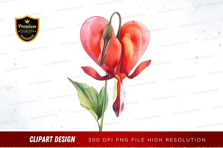 Red Flower Clipart Image 9