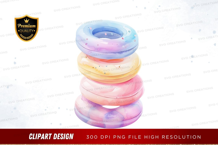 Stack of inflatable pool rings