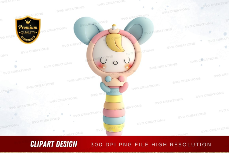 Whimsical pastel rattle toy