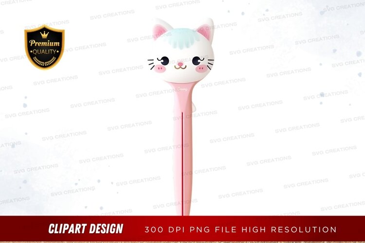 Cute cat-designed pink pen example image 1
